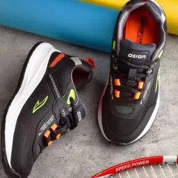Asian Kids Black Running Shoes-image-88