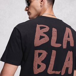 WROGN Typography Printed Drop-Shoulder Sleeves Pure Cotton T-shirt-image-88