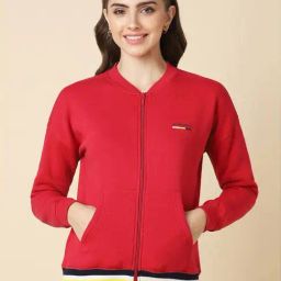 Allen Solly Red Plain Sweatshirt-image-88