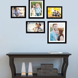 Art Street Black Solid Set Of 5 Wall Photo Frames-8