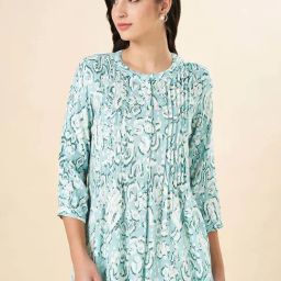 Akkriti by Pantaloons Blue Print A Line Kurti-image-56