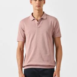 Van Heusen Pink Cotton Regular Fit Texture Polo T-Shirt-picture-26