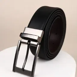Allen Solly Black Leather Waist Belt for Men-picture-10