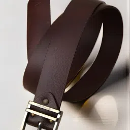Van Heusen Brown Leather Waist Belt for Men-picture-11