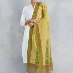 Fabindia Green Cotton Printed Dupatta-4