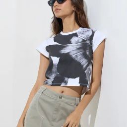 Nuon by Westside White Floral Detailed Cotton T-Shirt-image-54