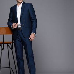Raymond Contemporary Fit Self Designed Notched Lapel Collar 2 Piece Formal Suit-picture-42