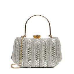Lavie Silver Embellished Clutch-image-12