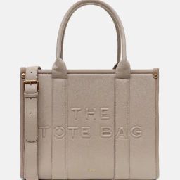 Kazo Taupe Textured Large Tote Handbag-12