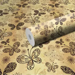DeCorner Brown & Beige Printed Self Adhesive Wallpaper-picture-32