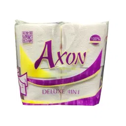 Axon 3 Ply Deluxe Toilet Paper Rolls 4 in 1 10x10 cm, 1060 Pulls (265 Pulls x 4 Pkt)-17