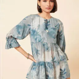 Marigold Lane Grey & Blue Printed Top-picture-33