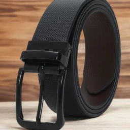 Crusset Black Leather Formal Belt for Men-image-44