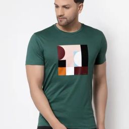 Red Tape Green Cotton Regular Fit Printed T-Shirt-image-99