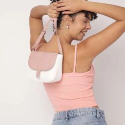 Fastrack Pink Color Block Medium Sling Handbag-16