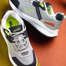 Asian Kids Grey Running Shoes-image-1