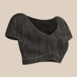 Warthy Ent Black Plain Saree With Unstitched Blouse image 4