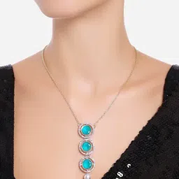 Zaveri Pearls Green Austrian Diamonds & Stones Pearl Embellished Drop Necklace-ZPFK16731-image-68