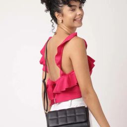 Fastrack Black Quilted Medium Sling Handbag-35