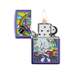 Zippo Purple Brass Toucan Design Windproof Pocket Lighter image 5