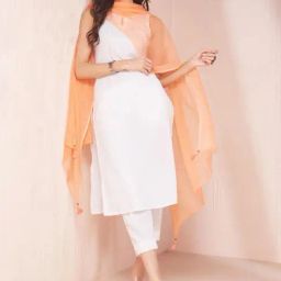Fabindia Peach Embroidered Dupatta-image-79