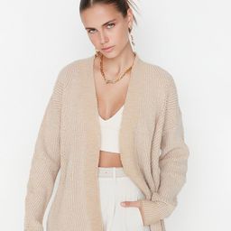 Trendyol Women Beige Longline Cardigan-image-20