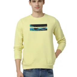 Peter England Yellow Slim Fit Printed Sweatshirt-picture-44