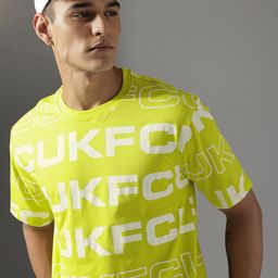 FCUK Brand Logo Printed Drop-Shoulder Sleeves Pure Cotton Relaxed Fit T-shirt-picture-17