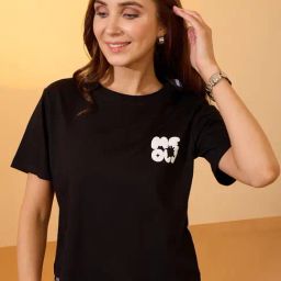 Globus Black Cotton Relaxed Fit Printed T-Shirt-picture-34