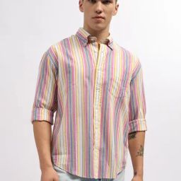 Gant Multicolored Cotton Relaxed Fit Striped Shirt-image-8