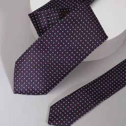 Louis Philippe Purple Polyester Embroidered Tie-picture-43