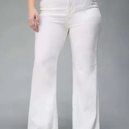 Miss Chase A+ White Plain High-Rise Jeans-image-49