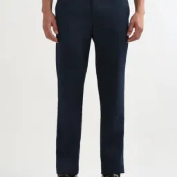 Arrow Blue Regular Fit Self Pattern Trousers-picture-18
