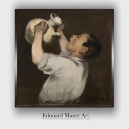 The Art House Brown & Grey Boy with Pitcher Wooden Framed Painting Wall Art-image-28