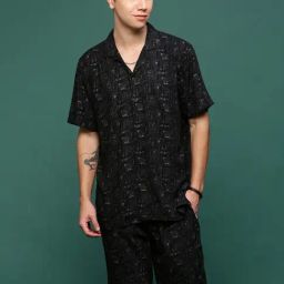 showoffff Showoff Black Cotton Regular Fit Printed Co-Ord Set-picture-23