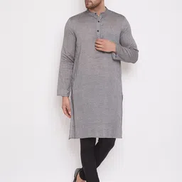 even Men Grey Woven Design Straight Kurta-picture-48