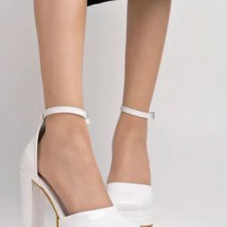Shoetopia Women's White Ankle Strap Sandals-image-62