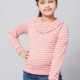 StyloBug Girls Pink Striped Top-picture-27