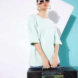 Difference of Opinion Light Blue Fleece Oversized Sweatshirt-image-83