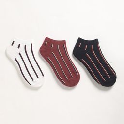 THE BEAR HOUSE Men Pack Of 3 Assorted Striped Ankle-Length Socks-picture-26