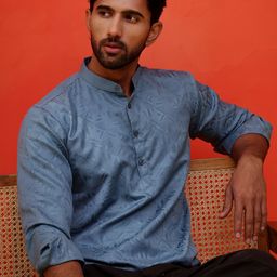 Jompers Men Geometric Kurta-image-81