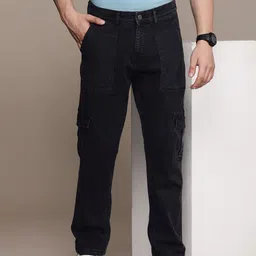 WROGN Men Cargo Fit Light Fade Stretchable Jeans-picture-54