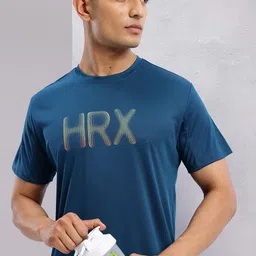 HRX by Hrithik Roshan Brand Logo Printed Rapid-Dry Training T-shirt-picture-22
