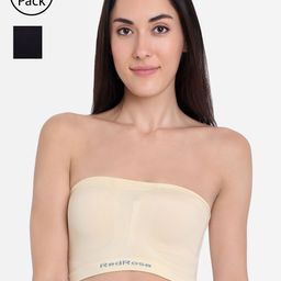 Red Rose Women Pack of 2 Solid Bandeu Bras-14