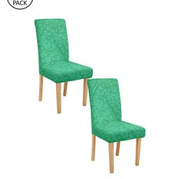 Cortina Set Of 2 Green Printed Chair Covers-32