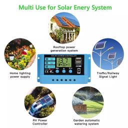 amiciSmart Solar Charge Controller 20A, Intelligent Battery Regulator for Solar Panel LCD Display image 3