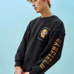 Bewakoof Black Relaxed Fit Graphic Print Oversized Sweatshirt-24
