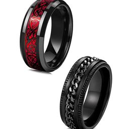 MEENAZ Men Set Of 2 Silver-Plated Finger Rings-picture-25