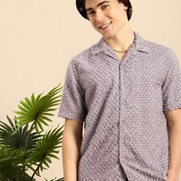 Mast & Harbour Textured Self Design Casual Shirt-image-35