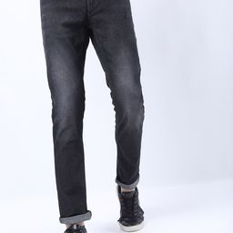 KETCH Men Charcoal Slim Fit Slash Knee Stretchable Jeans-image-0